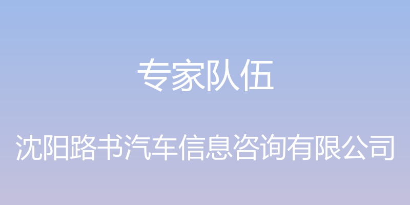 专家队伍 - 沈阳路书汽车信息咨询有限公司